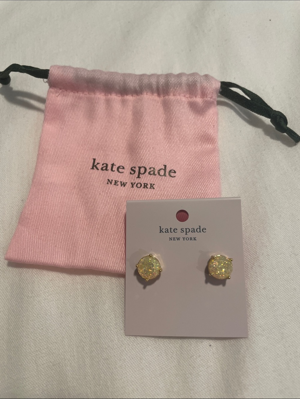 kate spade Opal Glitter and Gold Stud Earrings